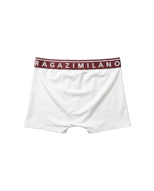 Boxer bianchi RAGAZI MILANO - elastico bordeaux scritta GENTILUOMO