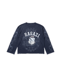 Long sleeve blu navy RAGAZI MILANO - vista frontale con stemma araldico