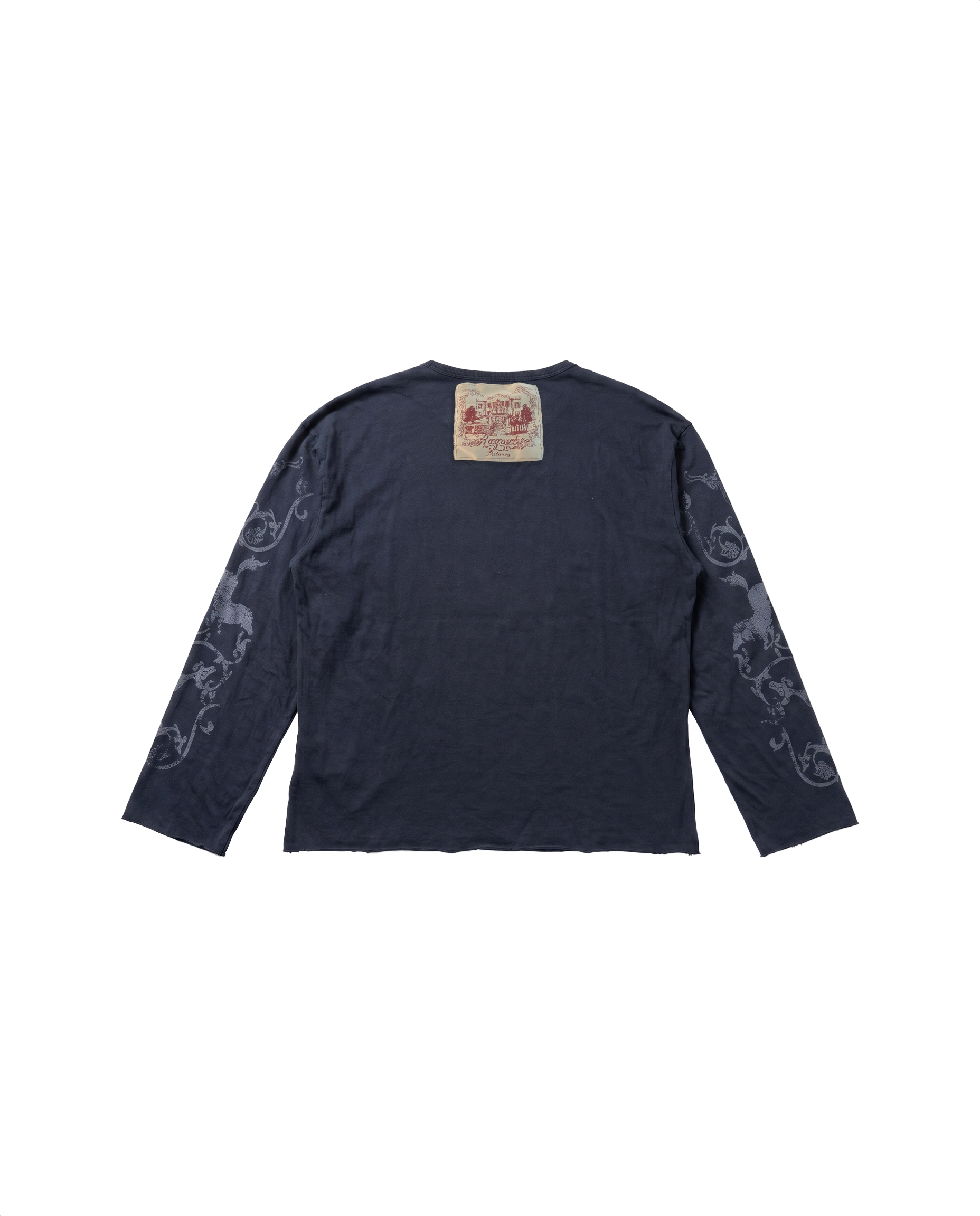 Long sleeve blu navy RAGAZI MILANO - vista posteriore con patch vintage
