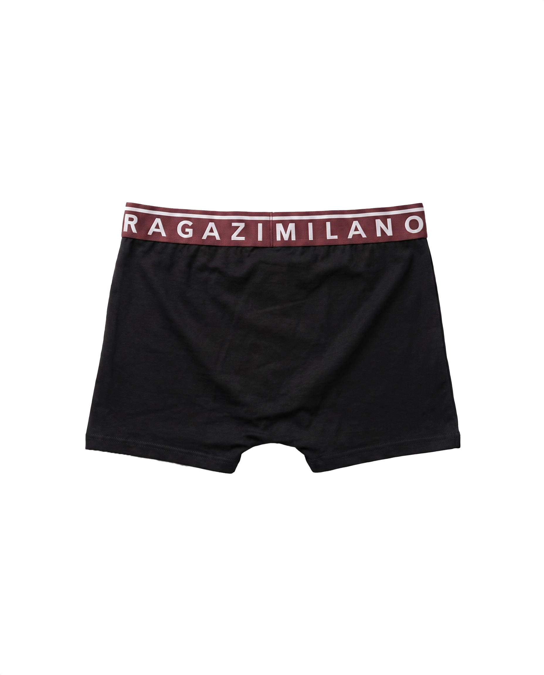 Boxer neri RAGAZI MILANO - elastico bordeaux scritta RAGAZI MILANO