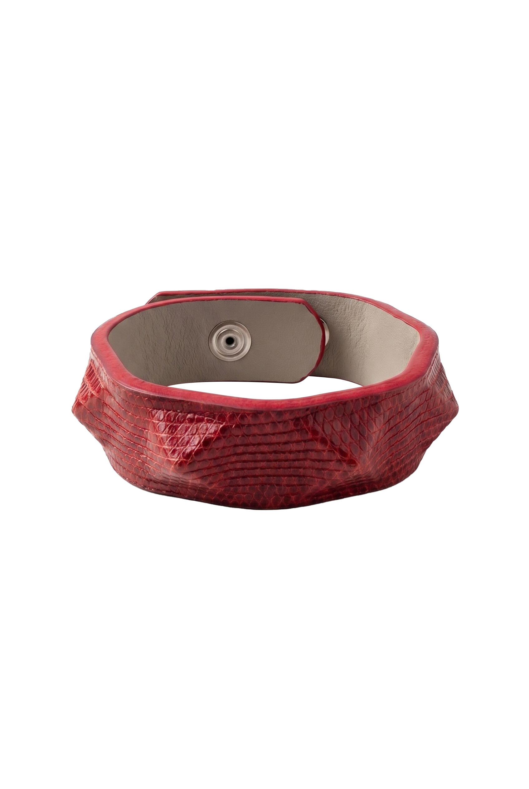 Bracciale lucertola rossa borchiato chiuso