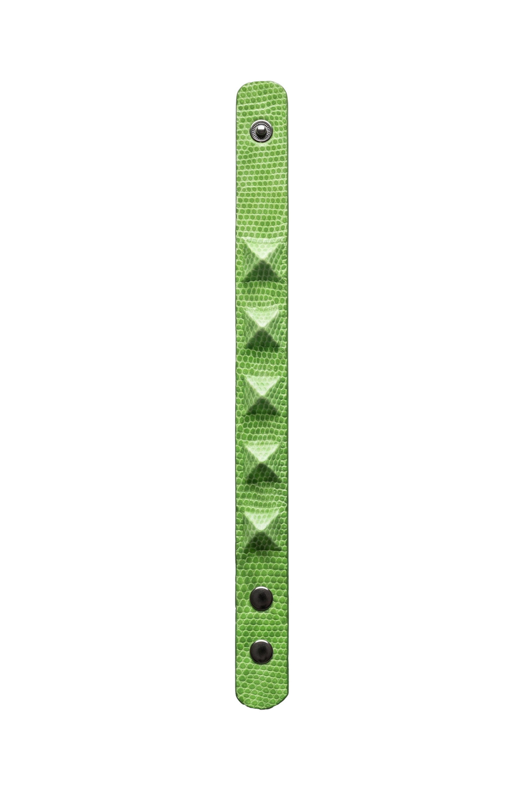 Bracciale lucertola verde borchiato aperto