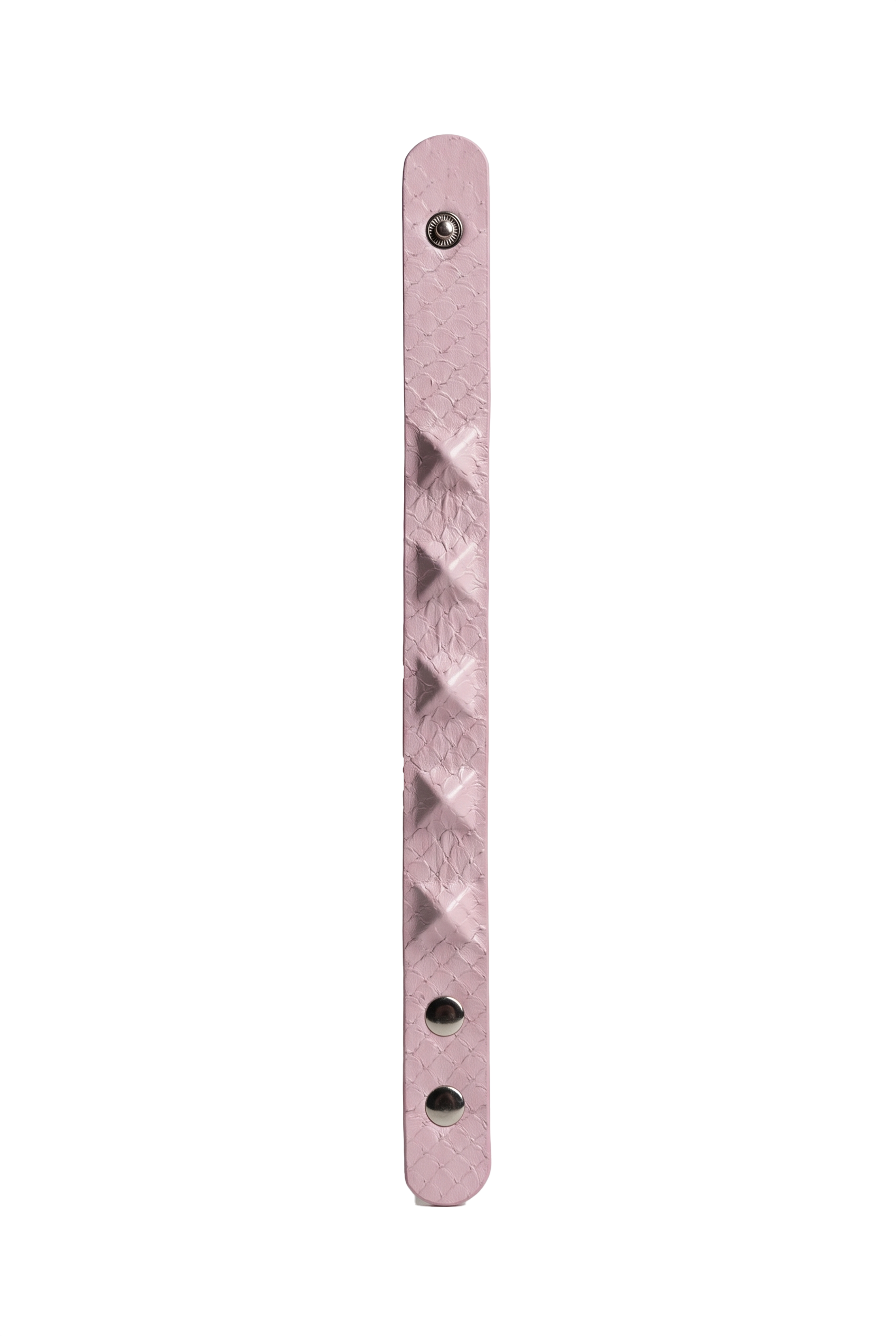 Bracciale pitone rosa borchiato aperto