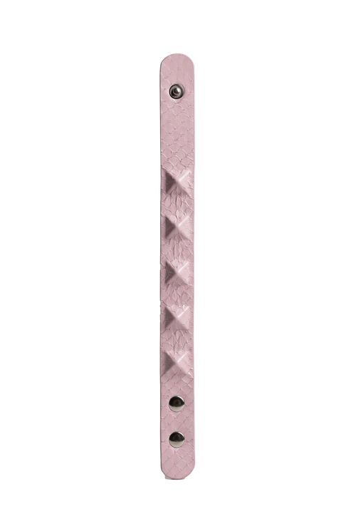 Bracciale pitone rosa borchiato aperto