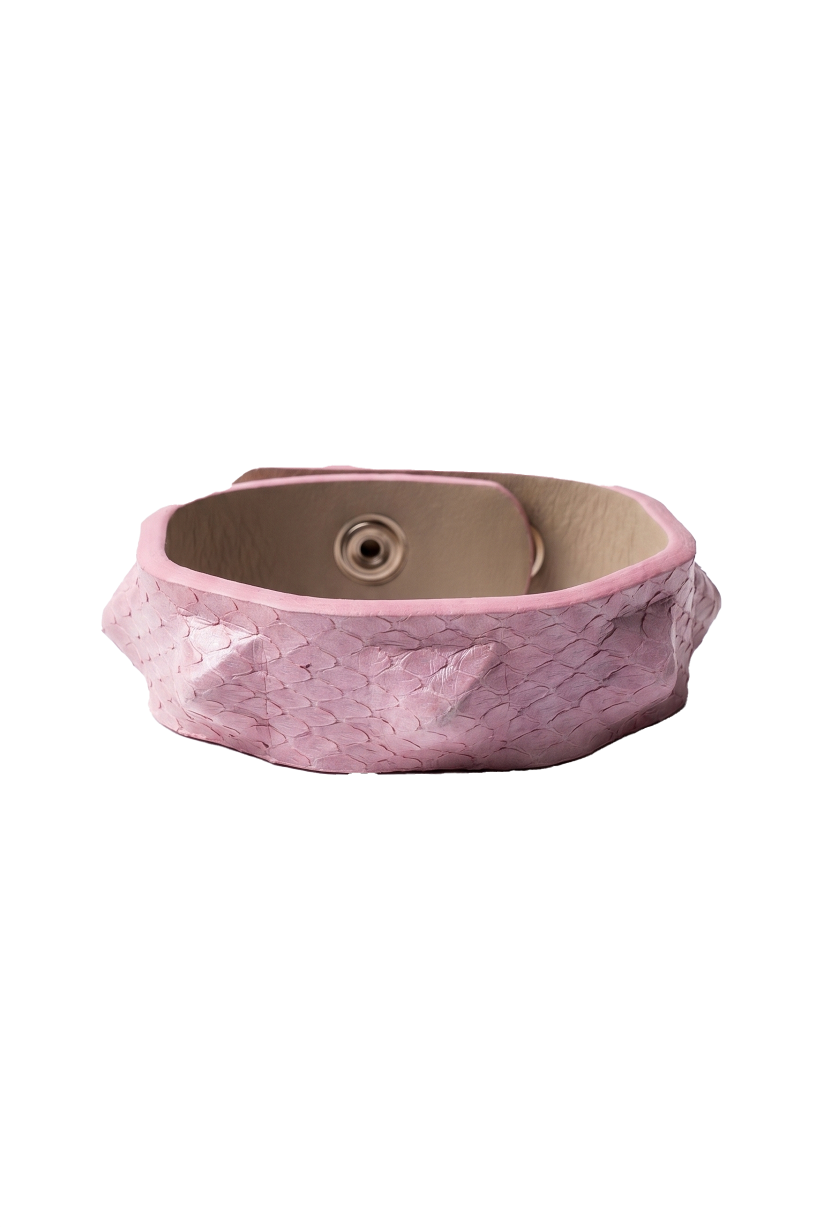Bracciale pitone rosa borchiato chiuso