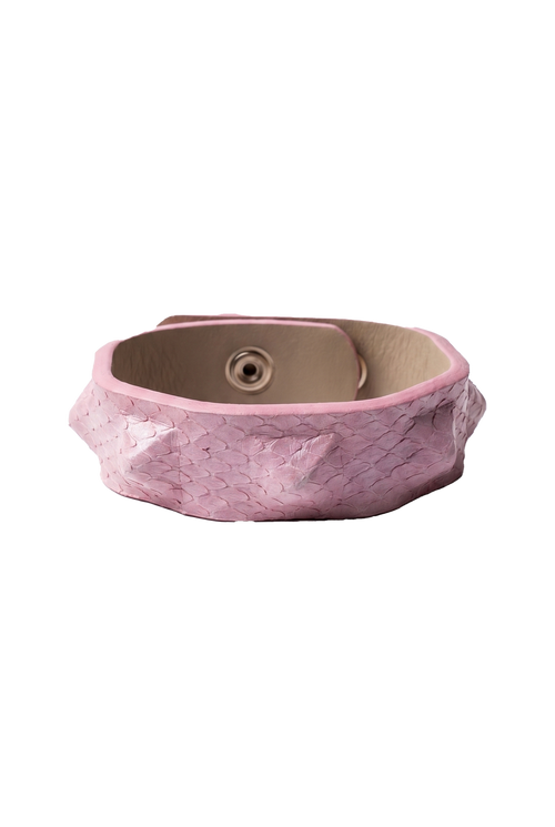 Bracciale pitone rosa borchiato chiuso