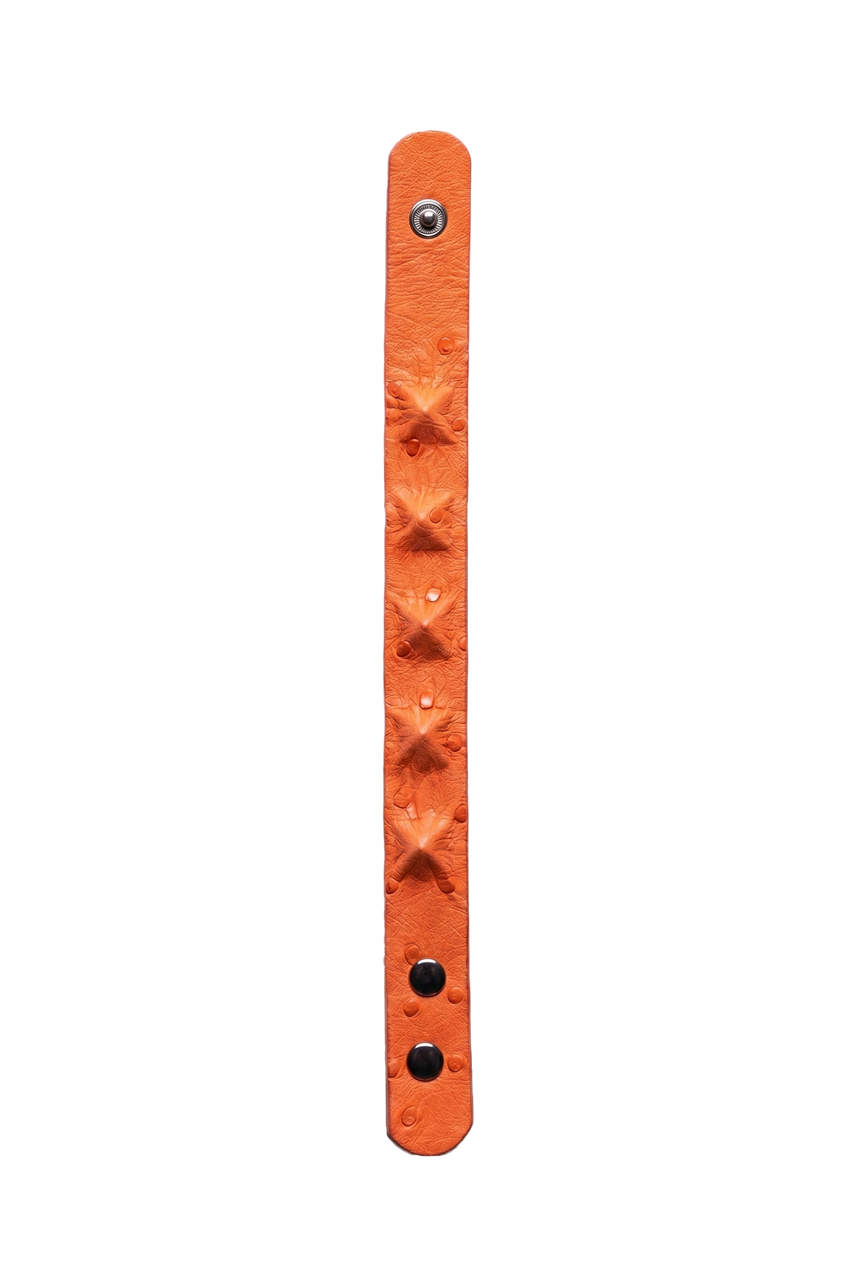 Bracciale struzzo arancio borchiato aperto