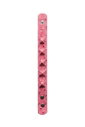 Bracciale struzzo rosa shocking borchiato aperto