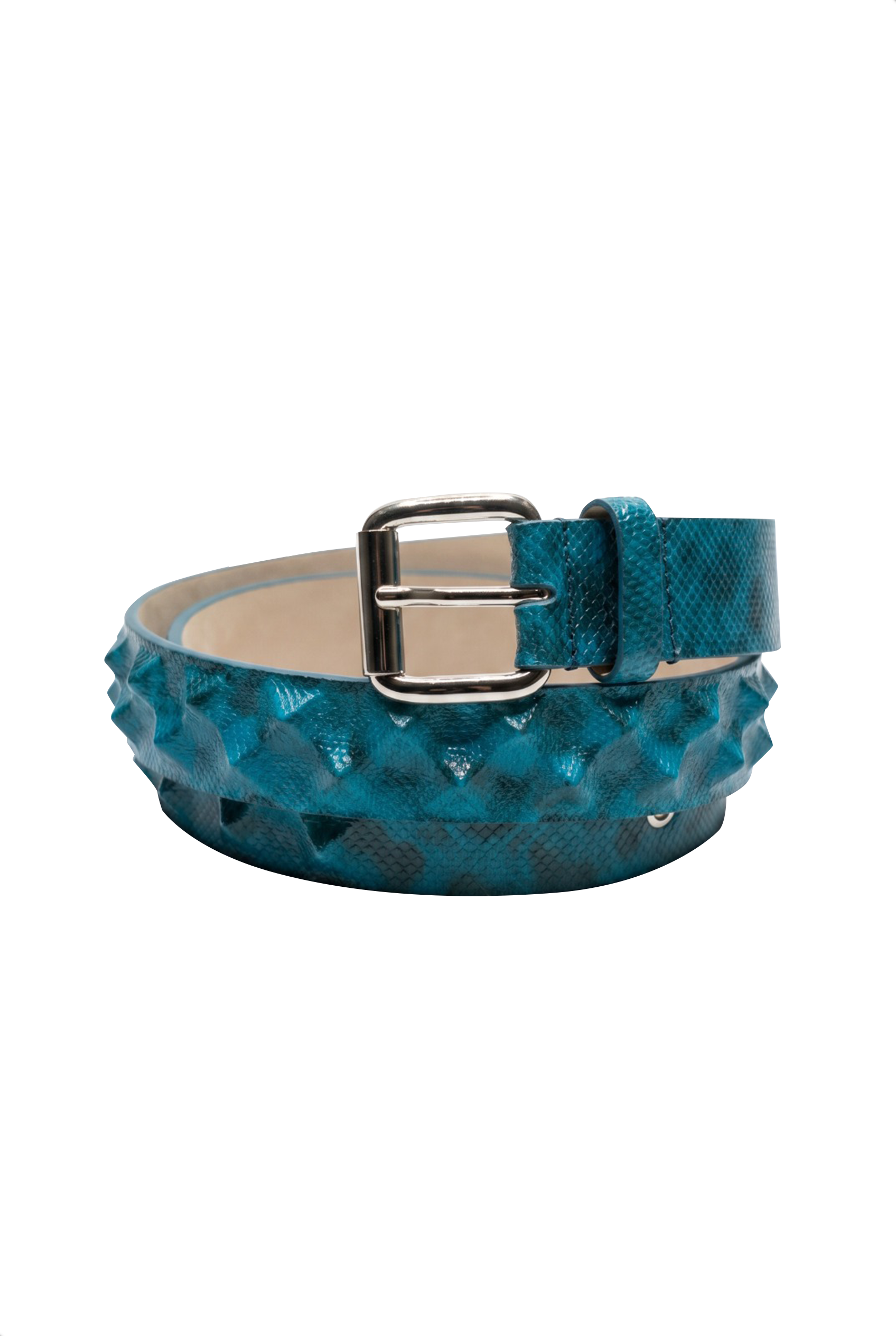 Cintura Karug blue pitone borchie a due file alternate taglia 140