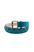 Cintura Karug blue pitone borchie a due file alternate taglia 95