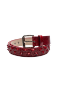 Cintura pitone rosso lucido borchie a due file alternate taglia 95