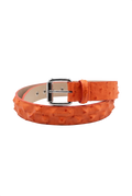 Cintura struzzo arancione borchie a due file alternate taglia 95