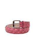 Cintura struzzo rosa shocking borchie a due file alternate taglia 95